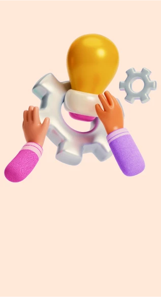 A image of bright bulb fitting into gears